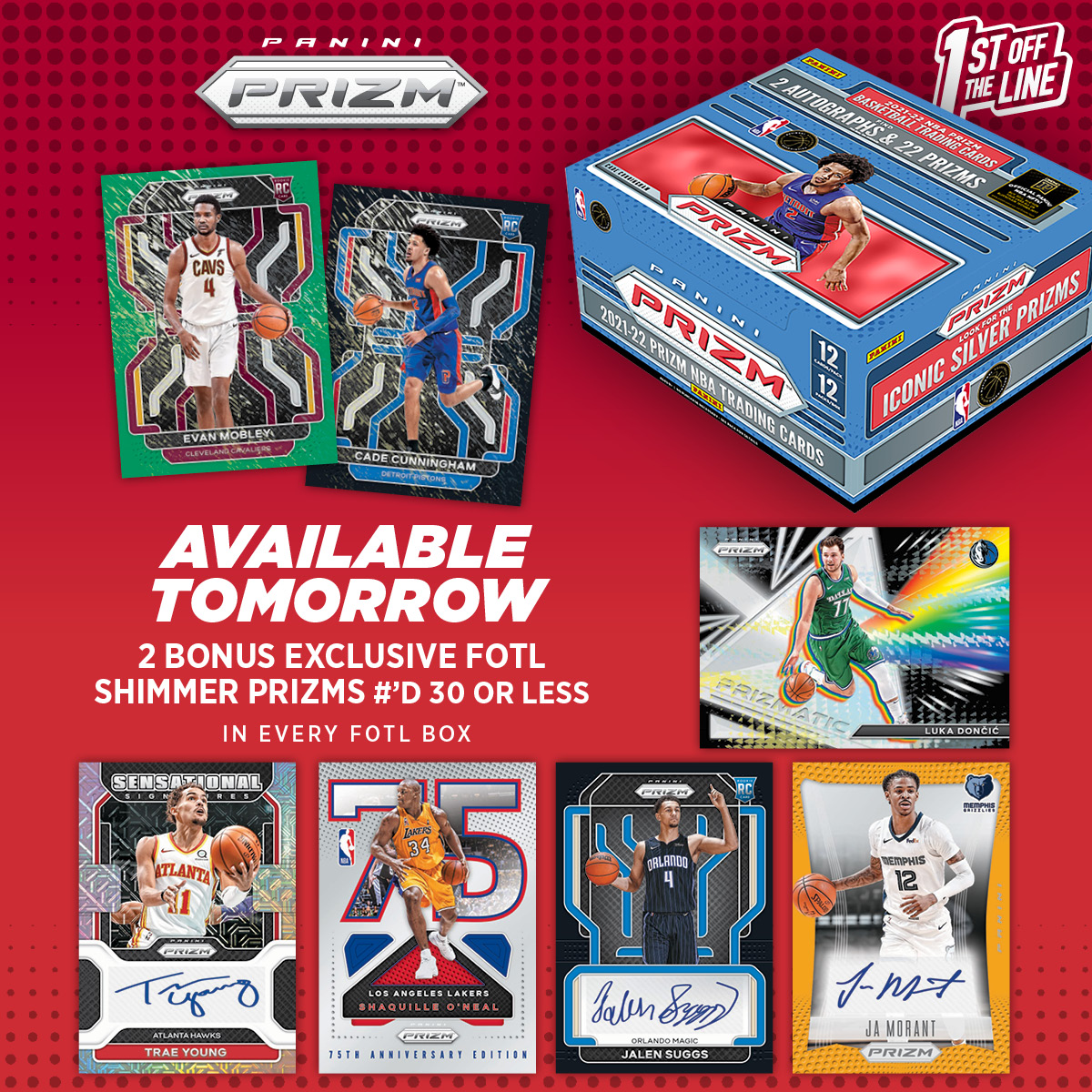 Panini America on Twitter: "AVAILABLE TOMORROW (6/30)!! 2021-22 Prizm NBA  Basketball (FOTL) goes live tomorrow at 11am (CST) via Dutch Auction at  Panini Direct. Collect FOTL exclusive rookie cards of the NBA's