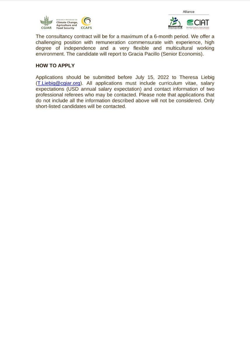 📢 Our <a href="/CGIAR/">CGIAR</a> Focus Climate Security team is hiring a Visiting Researcher to support qualitative analyses of the impact of climate-induced insecurities on peace and security. 

If interested, please send your CV until the 15th of July to T.Liebig@cgiar.org