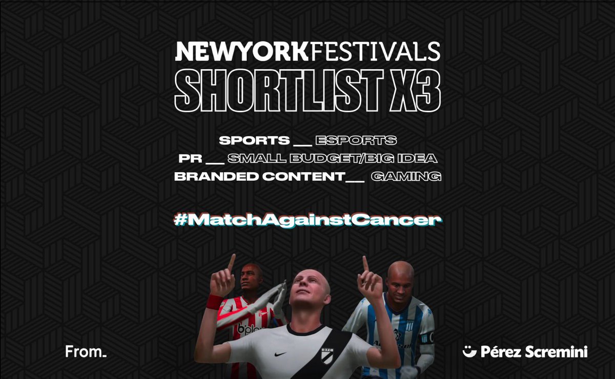 Match Against Cancer para Fundación Pérez Scremini finalista en tres categorías del <a href="/NYFestivals/">New York Festivals</a>. Muchas gracias al equipo de la fundación por la confianza en esta idea y a los equipos de #From, <a href="/IESALatam/">IESA Latam</a> y <a href="/somoskipus/">Kipus</a> por llevarla adelante 🚀#PartidoContraElCancer #GrupoPunto