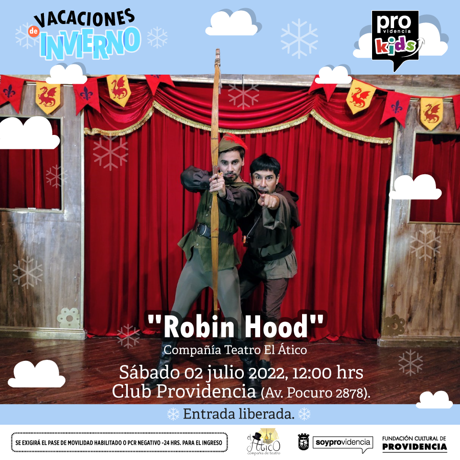 Muniprovi (@muni_provi) on Twitter photo PROVIKIDS: ¡VUELVE!🎉
¡Cultura y entretención!🥳 #Providencia será el epicentro de las actividades, en las #VacacionesDeInvierno de tus hijos e hijas. Asiste #GRATIS a la obra de teatro infantil “Robín Hood”, en <a href="/ClubProvidencia/">ClubProvidencia 🇨🇱</a>, a cargo de <a href="/CulturaProvi/">Cultura Provi</a>. ¡Más info acá!👇🏽 PROVIKIDS: ¡VUELVE!🎉
¡Cultura y entretención!🥳 #Providencia será el epicentro de las actividades, en las #VacacionesDeInvierno de tus hijos e hijas. Asiste #GRATIS a la obra de teatro infantil “Robín Hood”, en <a href="/ClubProvidencia/">ClubProvidencia 🇨🇱</a>, a cargo de <a href="/CulturaProvi/">Cultura Provi</a>. ¡Más info acá!👇🏽