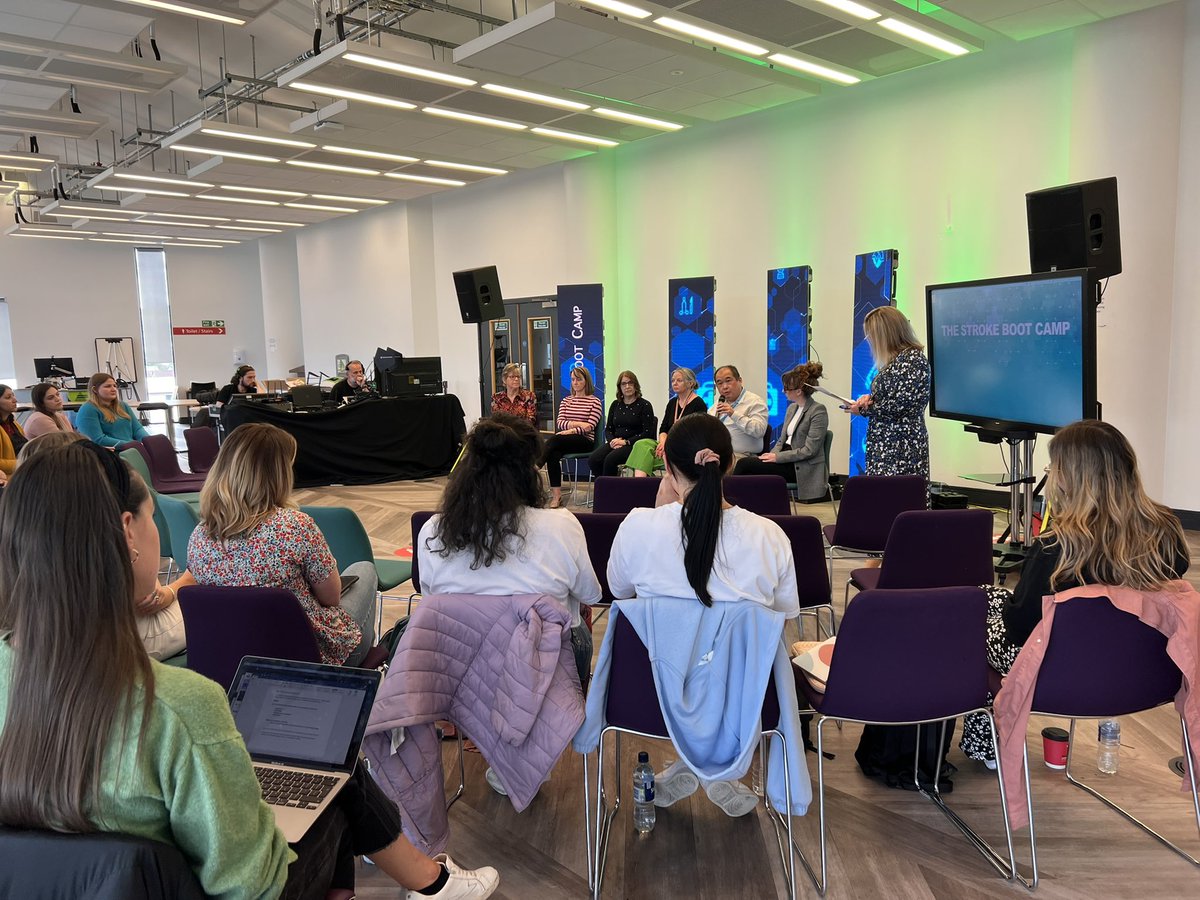MacleanFiona's tweet photo. Wonderful panel discussion with #strokebootcamp presenters, including @CharlieChung90 discussing the potential of digital technology &amp; AHP rehabilitation….exciting opportunities ahead for our @ENUHealthSocial graduates.

@REfLECTS_Study 
@AlisonA13414330 
@otsoc_napier https://t.co/USYJJAS3o9