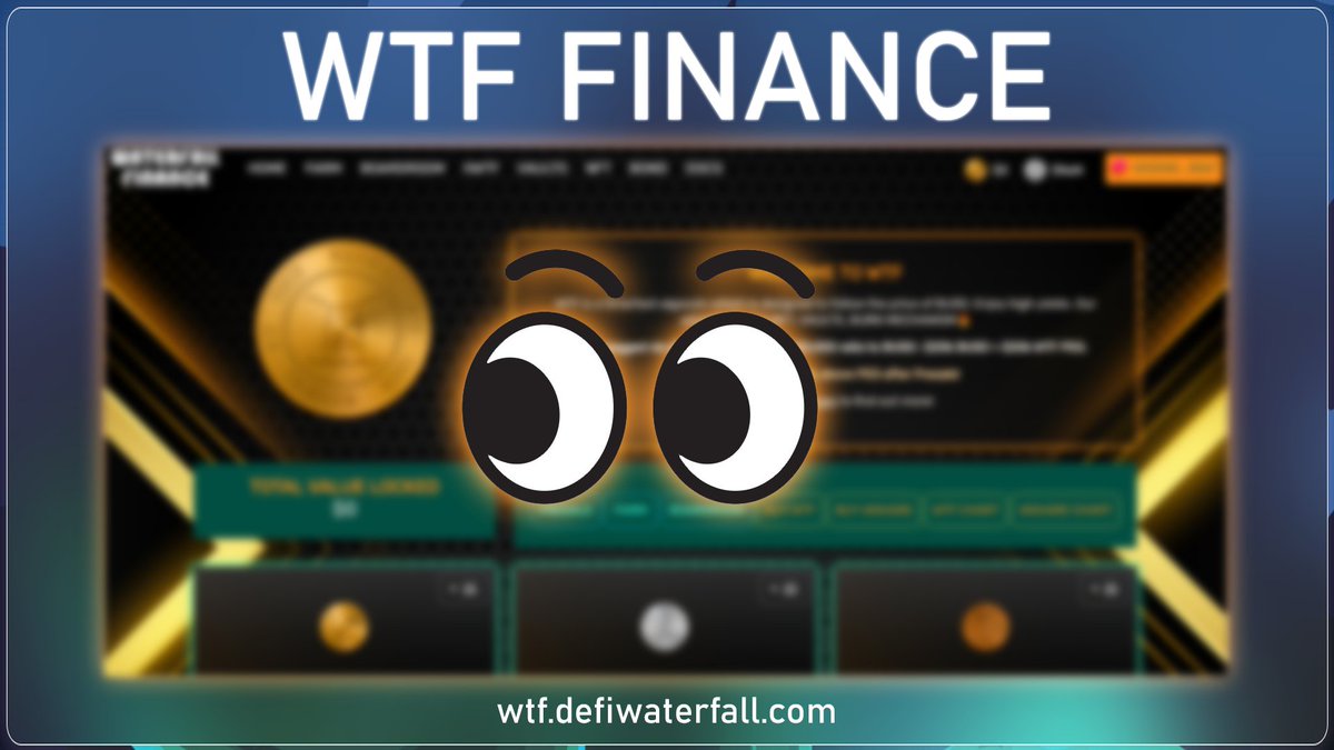 🥳FINALLY! 
WANT TO LOOK AT OUR WEBSITE? 
-CLICK HERE👇
wtf.defiwaterfall.com

📘We also offer to read our documentation now! You will be pleasantly surprised!
docs.defiwaterfall.com/welcome-and-st…

📌TG t.me/defi_waterfall

#BSC #DeFi #tomb #tombfork #BinanceSmartChain #Presale