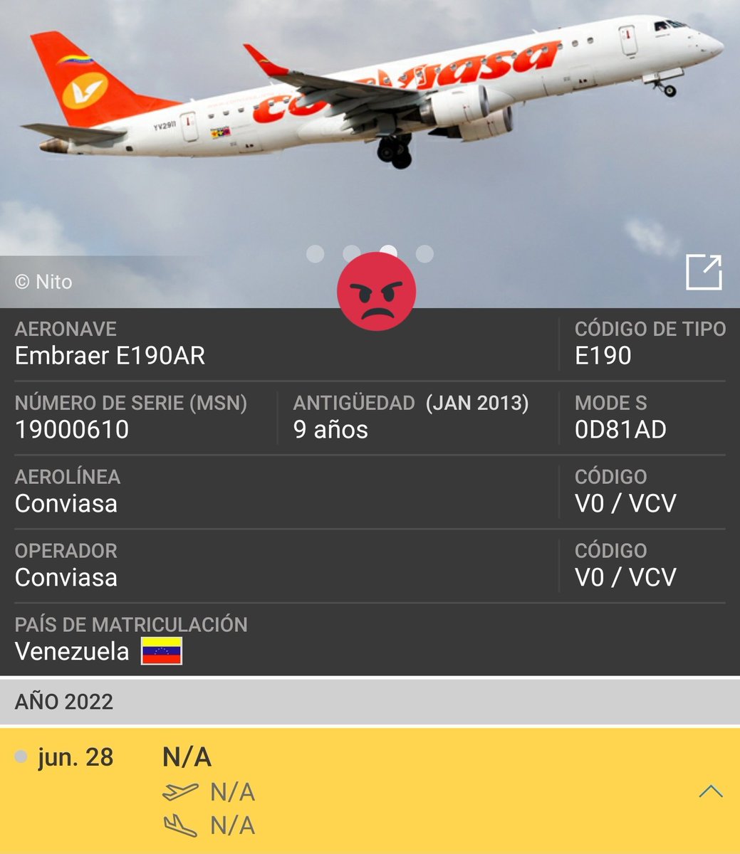 Arr3ch0's tweet photo. #YV2911 en aparente vuelo comercial nacional ayer. También estuvo por Quito, Ecuador esta semana. https://t.co/dpRZk30zxj