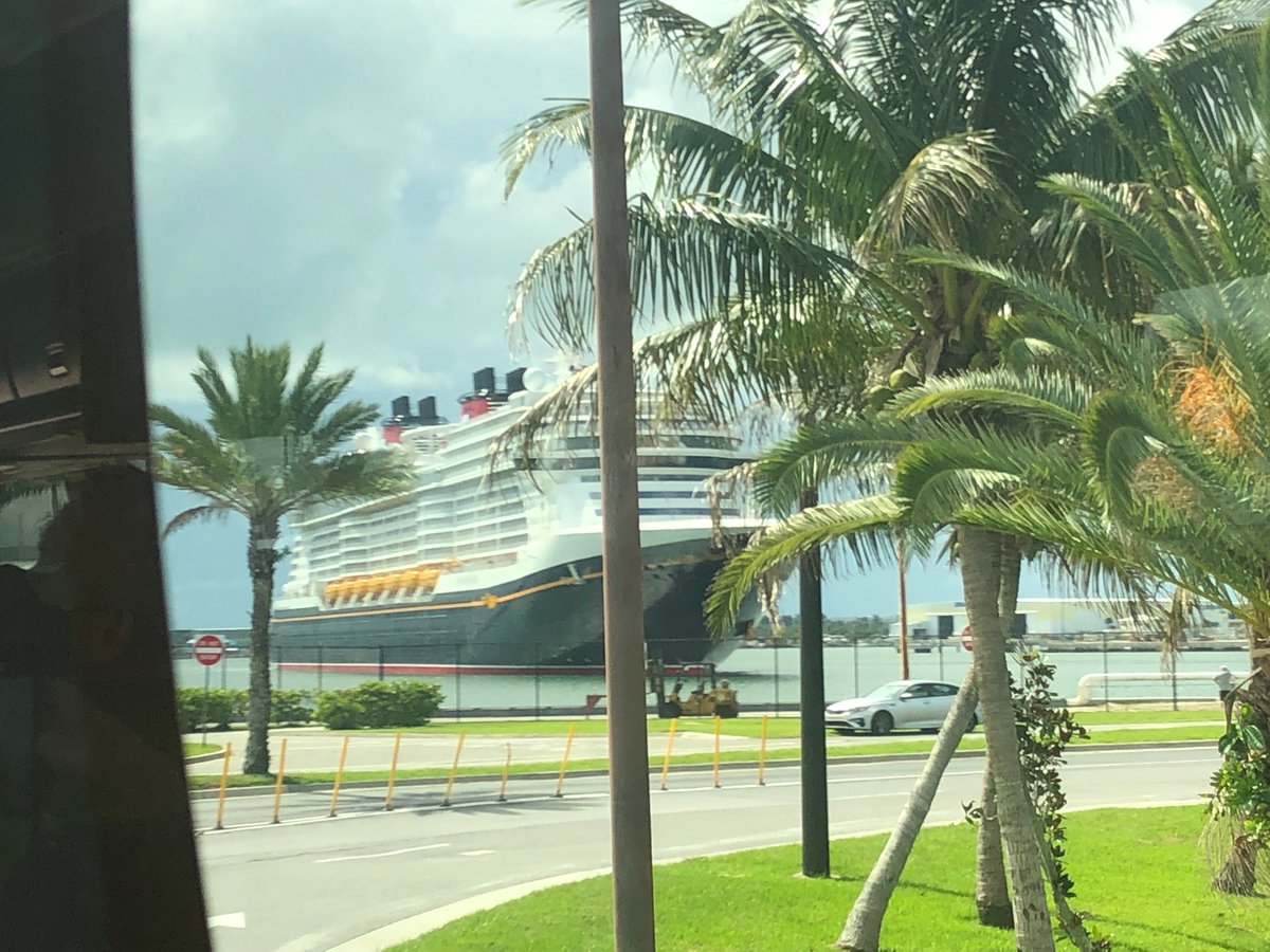 deckchairblog's tweet photo. Today’s the day! We’re at the @DisneyCruise #DisneyWish christening in Port Canaveral to celebrate the line’s first new cruise ship in a decade. @CruiseCritic https://t.co/5cArg7IsMi