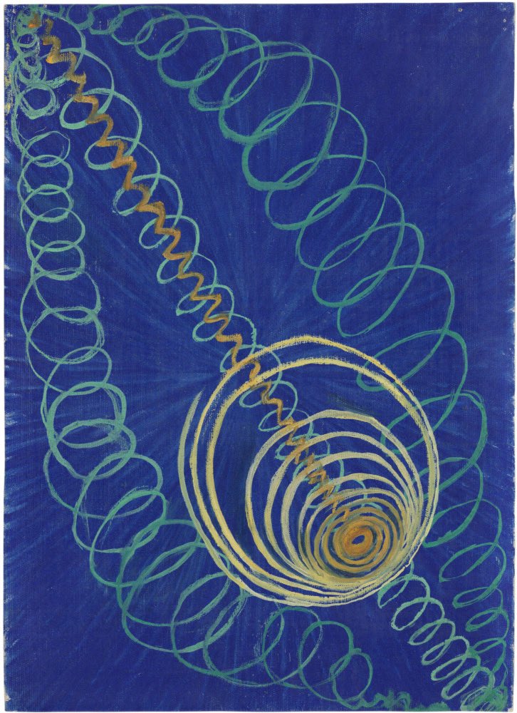 blueplayground_'s tweet photo. 1/ Hilma Af Klint, a clairvoyant at heart, committed her artistic practice to visualizing vibrations, frequencies, light, and currents — the multitudes of inarticulable energies that make up the universe and human existence. #NFTCommunity #NFTCollection #NFTArt #NFTArtist https://t.co/XLG7DqDjYV