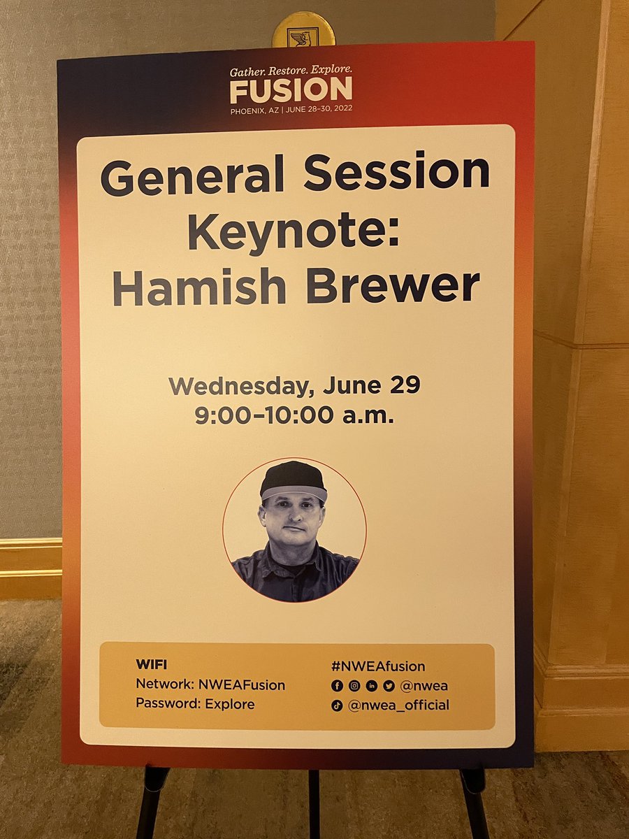 Day Three #NWEAFusion getting started with <a href="/brewerhm/">Hamish Brewer</a> super excited! #ACSLearns #relentless