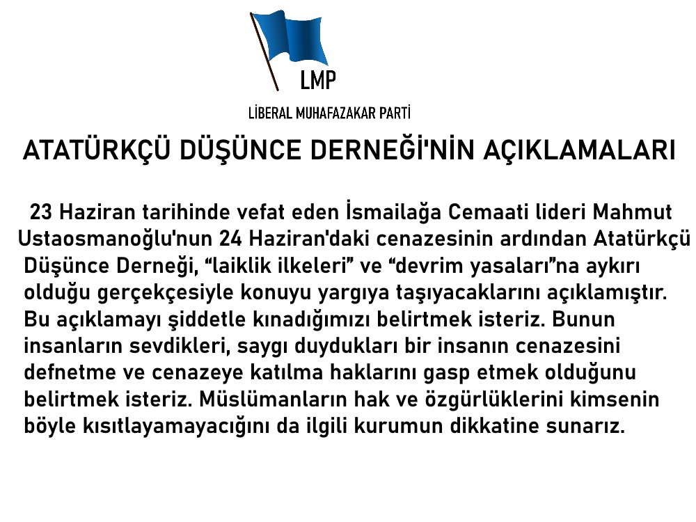 Liberal Muhafazakar Parti (@benimicinlmp) on Twitter photo 