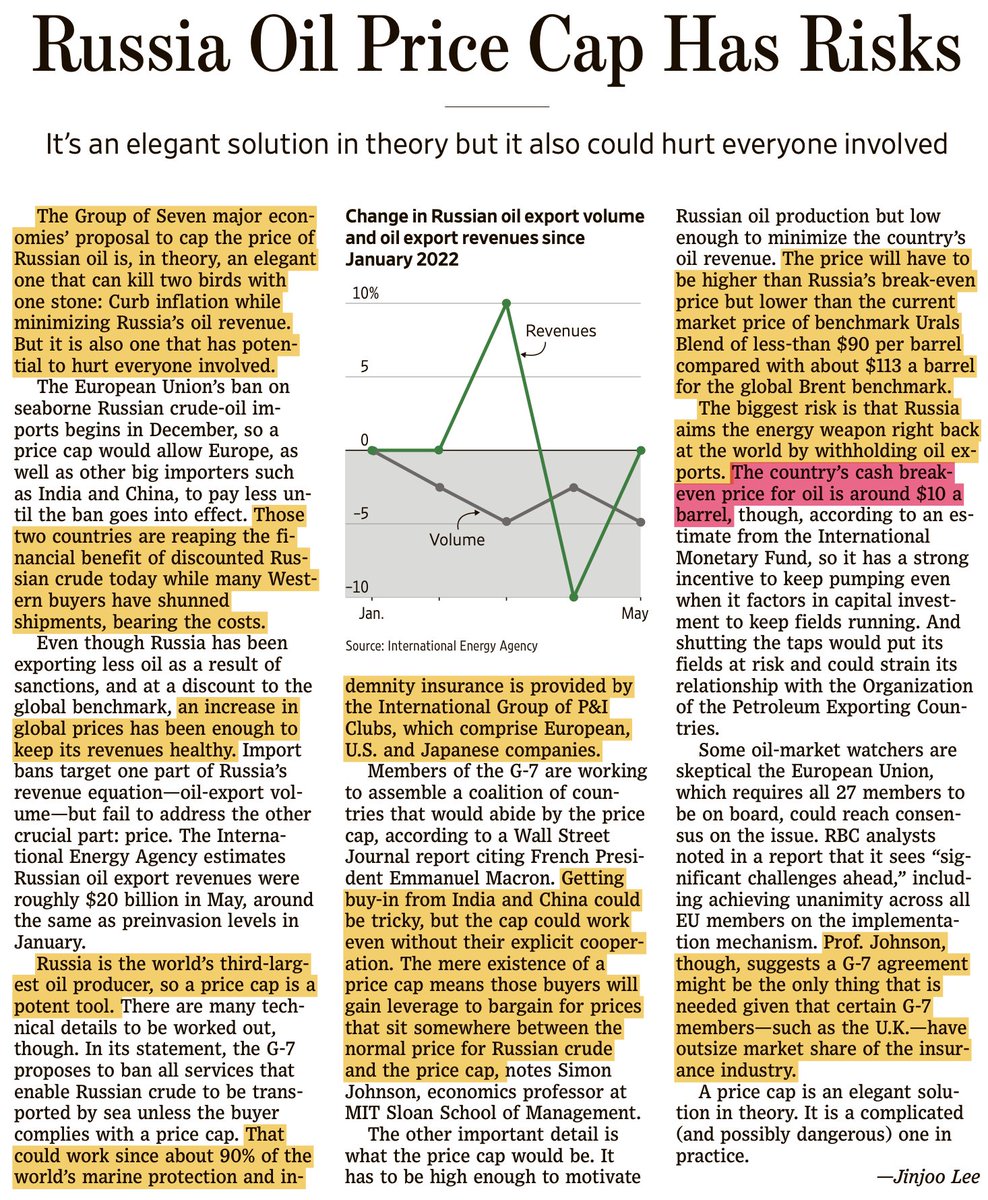JRW_in_the_Keys's tweet photo. Very Interesting. "Russia’s cash break- even price for oil is around $10 a barrel".
To stop Putin, we gotta cut his oil revenue . . . and @JoeBiden needs to wake the fuck up and starting increasing US Oil Production, and sanction China & India for buying #PutinOil https://t.co/9db73fvRFx
