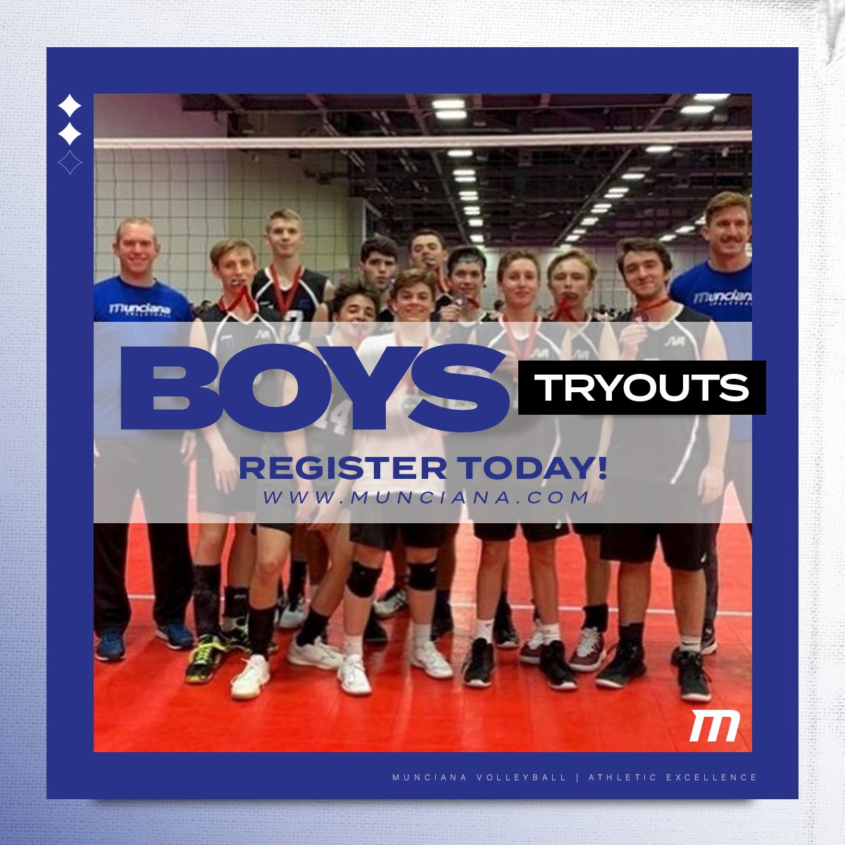 Boys tryouts are just about a month away! Sign up today to join the nation's oldest volleyball club 🏐

<a href="/muncianaboysvb/">muncianaboysvb</a>