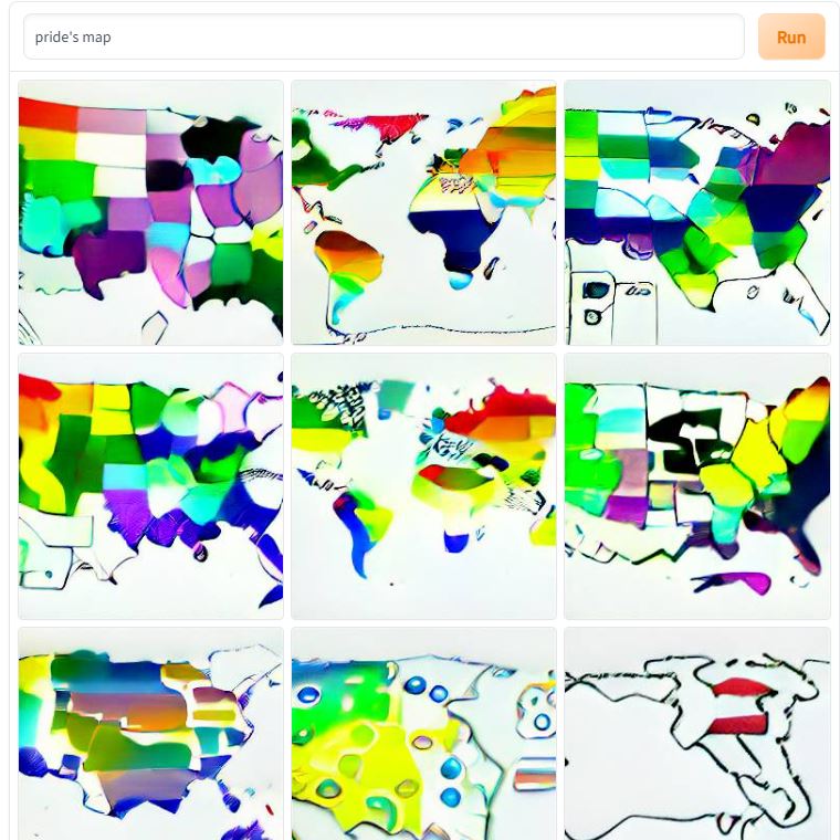 EsriColombia's tweet photo. ¡La inteligencia artificial también piensa en mapas! 🌎🗺️

Según #dallemini este sería el mapa del orgullo, ustedes qué opinan? 🏳️‍🌈🏳️‍⚧️

#Pride #PrideMonth #OrgulloLGTBI #Orgullo #Art #GIS #SIG #DalleMini #Dalle2 #LGBTIQ #Mapas #Map https://t.co/Kzma1IyYrL