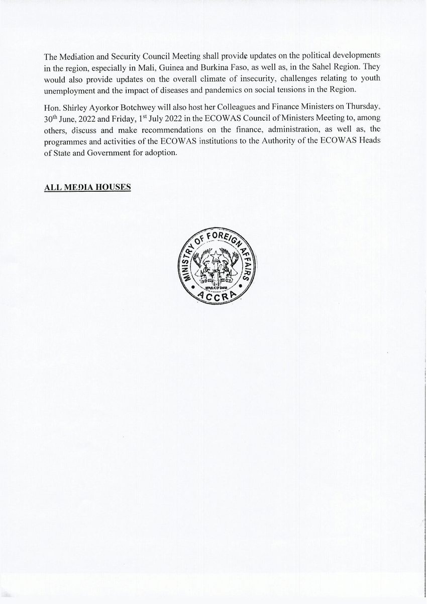 GhanaMFA's tweet photo. Press Release. #GhanaMFA https://t.co/0xm8YFgGYv