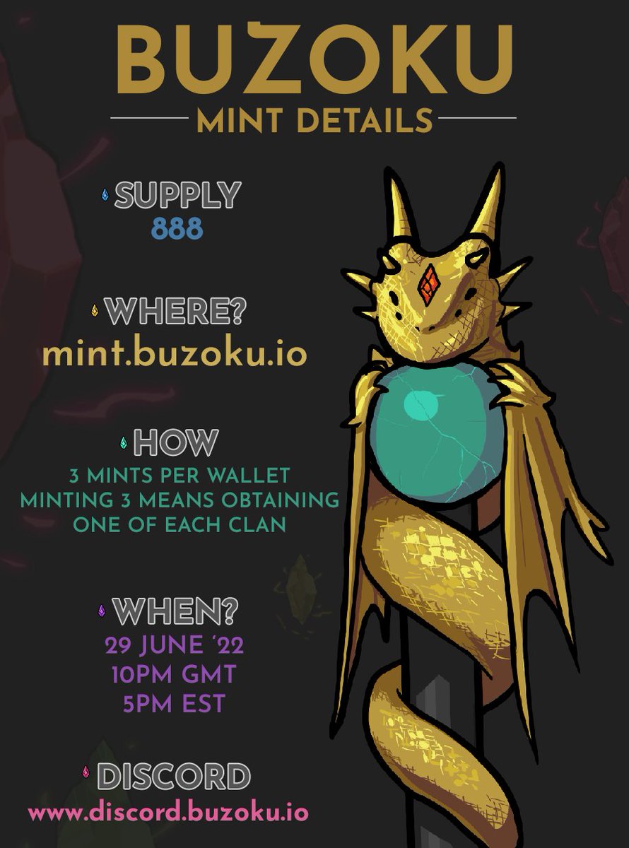 Are you ready, Buzokians?

#nftfreemint #nftfreedrop #nftgiveaway #NFTCollection #freemint #nft