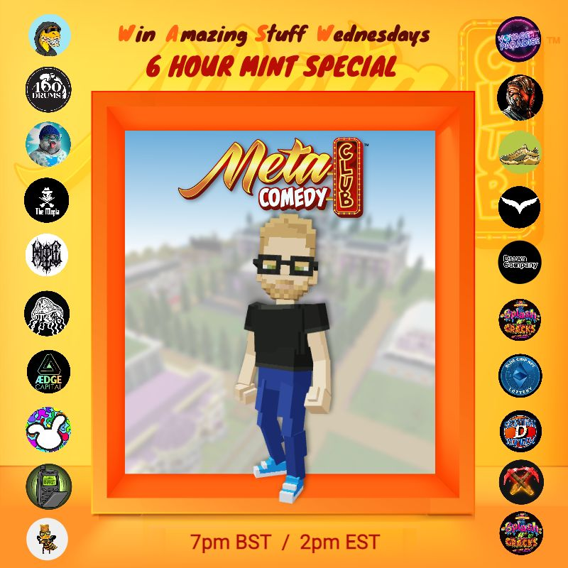 SplashnCracks's tweet photo. We have been invited by @metacomedyclub
to present the Splash’n Cracks Game Show

We will talk about:
- Our solutions for the 2 major issues in the NFT space
- How we can help other communities
- Our next events

Tonight at 7:45pm BST
Link to the space ⬇️
https://t.co/ebGUPaqwGR https://t.co/L3gzqdfNr5