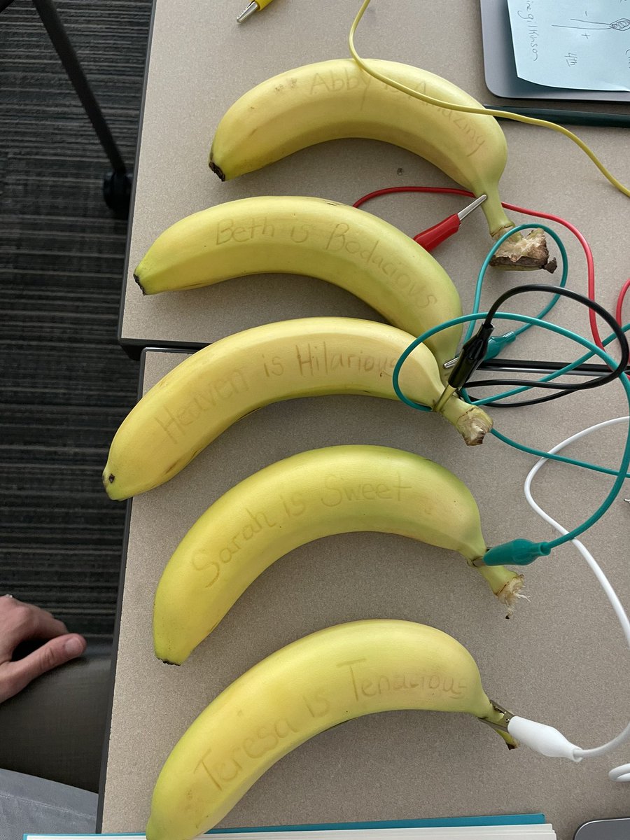 STEMtoThem's tweet photo. Friends helping friends build banana pianos! #MakeyMakeys #CSPDweek https://t.co/3BVurSox0T