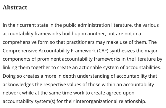 PUB_INTEGRITY's tweet photo. A Comprehensive #AccountabilityFramework for #PublicAdministrators; https://t.co/Bj9gSMmi2t @tandfonline @PubAdminIDEA @napawash @ASPA_SICA @PPMG2018 @for_cps @dei_dpap @SageTpa @ASPAtweets @aspaSPAE @patheory @nytimes @TIME @GMA @TODAYshow @TheDailyShow @AP @NPR @latimes @pbs https://t.co/ZNOfN1T86i