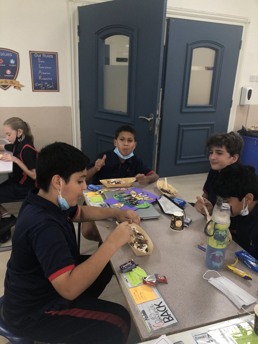 AIS_Grade5's tweet photo. 5E students were rewarded with a well deserved “mystery” prize: ice-cream party!!!! We definitely earned this treat and it was very exciting to create our own sundae inventions! Congrats 5E! #AISGrade5 https://t.co/mIVo0djbOc