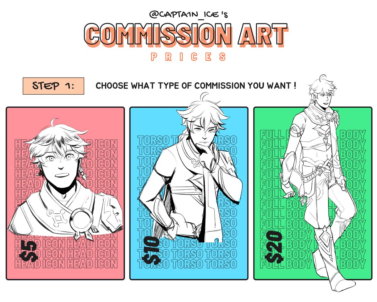 Capta1nDaichi's tweet photo. 🎉 !COMMISSIONS OPEN! 🎉

I draw, color, and do whatever fandom as long as it's in my power. Here are the commission sheets!

Details:
- 5 slots for the meantime
- contact via DMs and email
- transaction thru Ko-Fi, PayPal, or GCash https://t.co/ykApXUlrVE