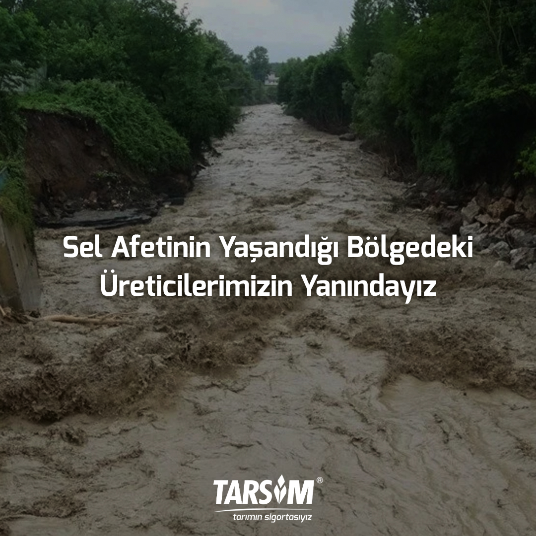 TARSİM: “SEL AFETİNİN YAŞANDIĞI BÖLGEDEKİ ÜRETİCİLERİMİZİN YANINDAYIZ”
 
TARSİM’den yapılan açıklamada, geçtiğimiz günlerde Batı Karadeniz bölgesinde etkili olan kuvvetli sağanak yağış sonrasında meydana gelen sel afetinden ötürü, bölge halkına geçmiş olsun dilekleri iletildi.