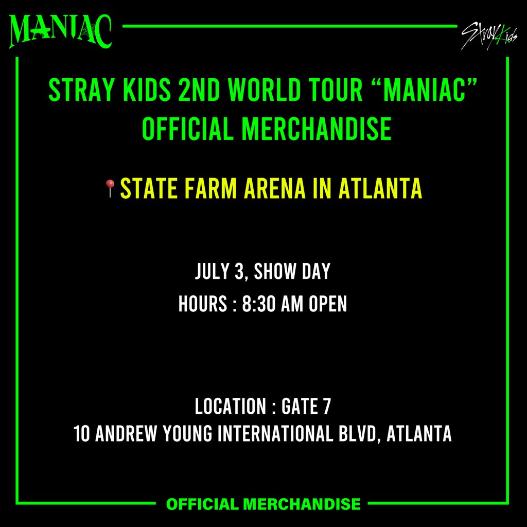 LiveNationKpop's tweet photo. 🕷STRAY KIDS 2nd WORLD TOUR “MANIAC” OFFICIAL MERCHANDISE🕷

🕸Please note that the purchase limit for the official light stick is 1 piece per person due to limited quantity.
🕸Stay tuned for remaining cities!

#STRAYKIDS #2NDWORLDTOUR #MANIAC #STRAYKIDSinNORTHAMERICA https://t.co/MKlkt4m6yX