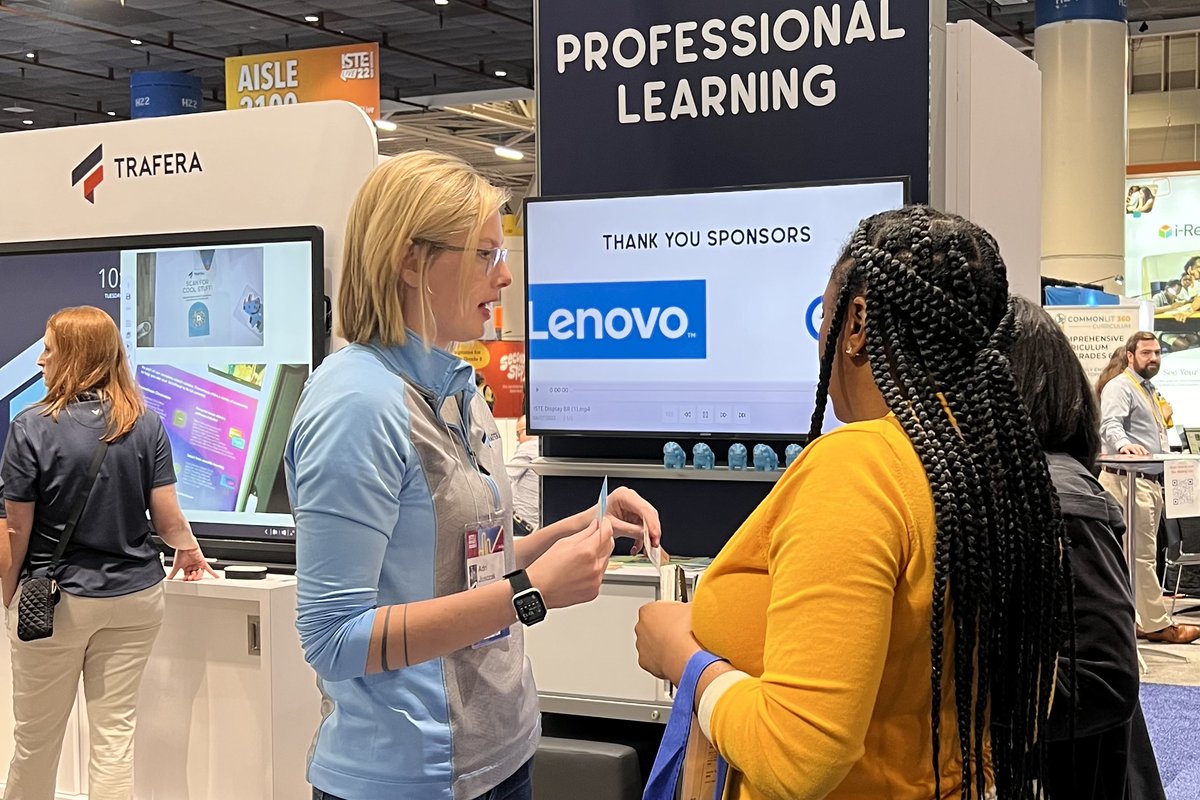 #ISTELive22: We're giving away laptops, flat panels, and more in booth #️⃣2️⃣3️⃣1️⃣6️⃣! ✨

We've loved hearing how laptops would help you transform your 1:1 literacy initiative, and we've already picked our first winners! 💙

#TraferaGiveBack2022 @iste
