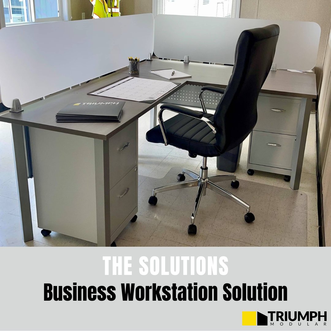 triumphmodular's tweet image. You can create privacy for your team without the need for a private office. Ask for pricing on our Business Workstation Solution with your next mobile office quote. #workspace #thesolutions #redefiningmodular