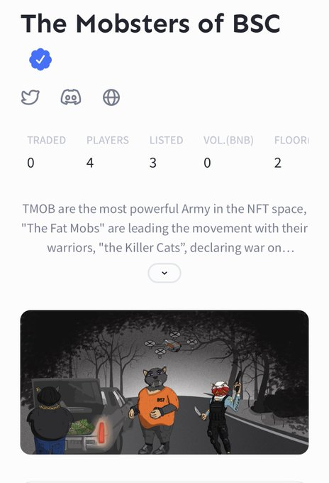 sollerbsc's tweet photo. Floor Price: 2BNB 🚀 on @tofuNFT You can get your Mobster from @RealLaunchMyNFT Dont miss out! Many benefits for holders
🦾 #NFTCommunity #bnb #TMOB #nftcollectors #art https://t.co/d8Gd6B6s3B