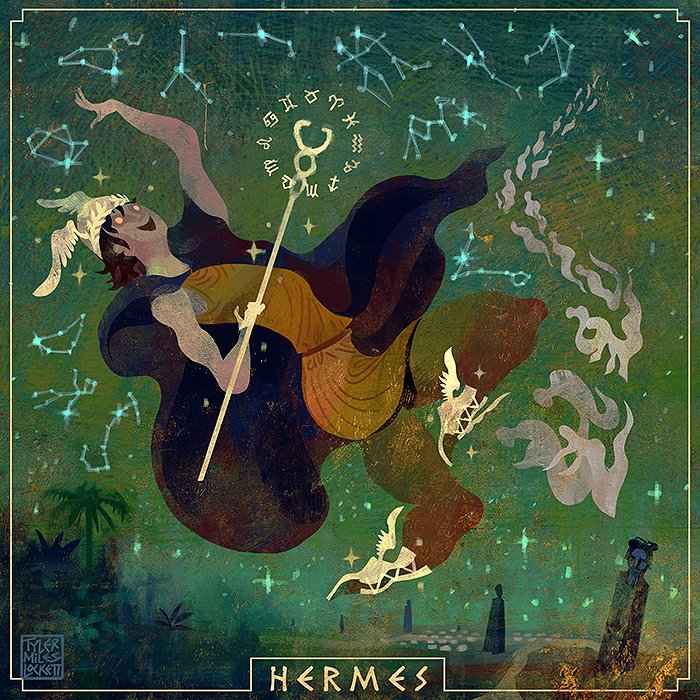 TylerMLockett's tweet photo. #9 HERMES:  god of messengers, travelers and trade. A psychopomp who led spirits to Hades. His mother being a Pleiade, he also had associations with astrology and astronomy
#Hermes #mercury #astrology #astronomy #classicscommunity #ClassicsTwitter #classicalliterature #hades #pjo https://t.co/KJ77NocVJZ