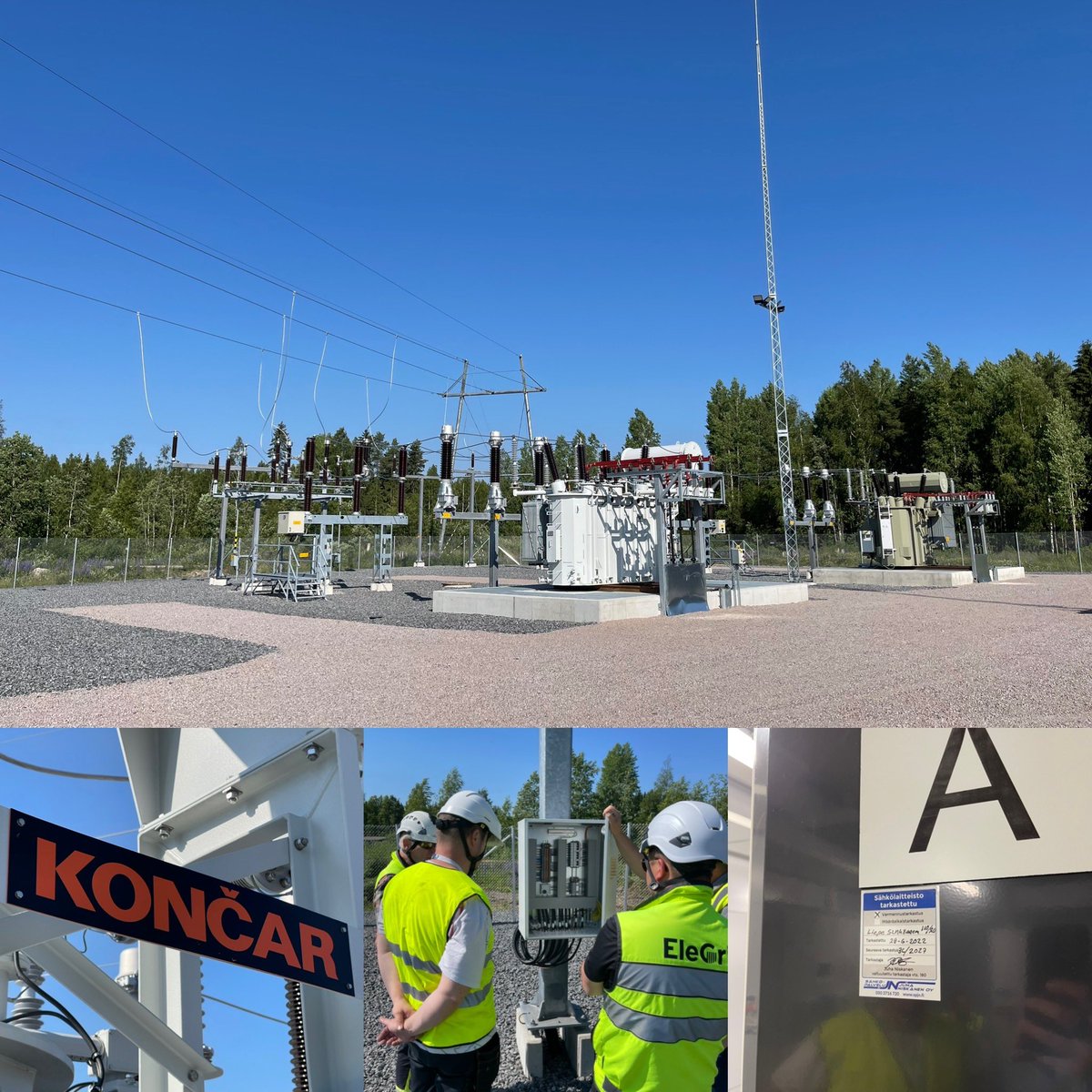 SiltalaJani's tweet photo. Tänään vuorossa oli helteisessä säässä @jarvisuomenene Lievestuoreen sähköaseman varmennustarkastus #sähköpalvelujuhaniskanen saneerauksen jälkeen. Läpi meni! 😎 Kiitokset kaikille kumppaneille mm. @Rejlers #EleGrid #multirel #enerva #veo https://t.co/vA94JT1J8v