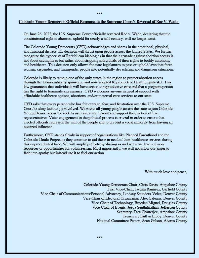 Colorado Young Dems tweet media