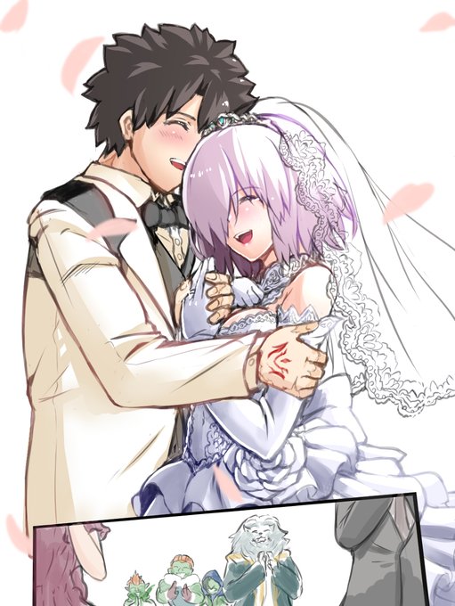 ジューンブライドなのでぐだマシュウェデイング絵(健全編 何度再掲するんだ 