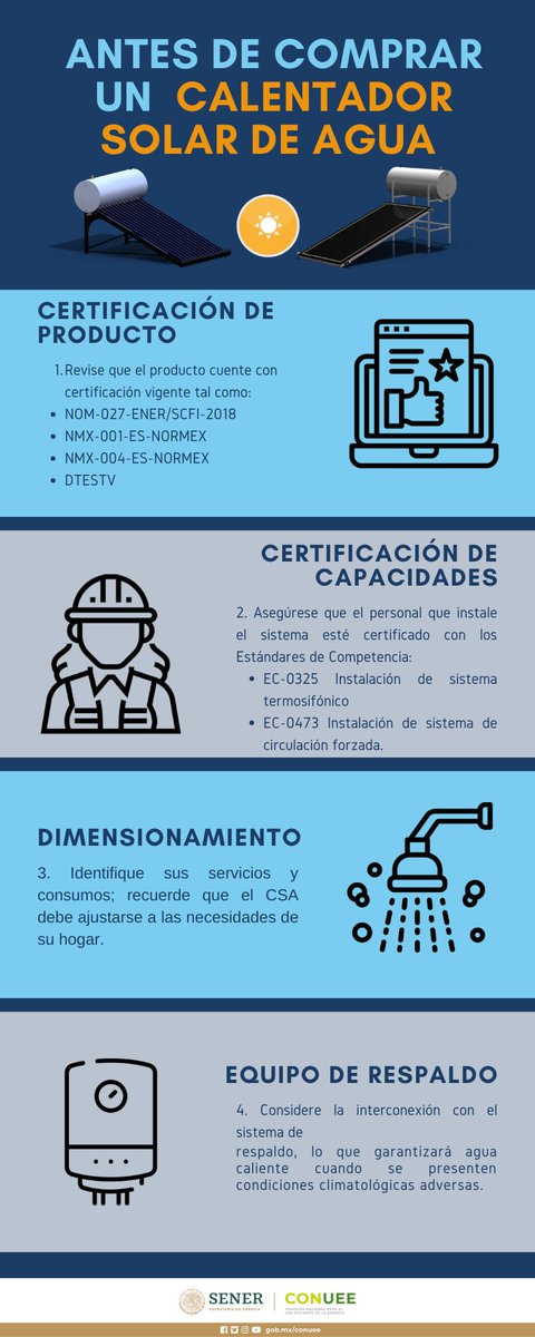 ConueeSolar's tweet photo. ¿Planeas comprar un #CalentadorSolarDeAgua?

Este #FelizMiércoles te presentamos nuestra infografía: 
Antes de comprar un calentador solar...

Dónde encontraras una serie de recomendaciones a considerar previas a la compra.

#DaleClick👇🏽☀️ https://t.co/eDejVJbTKM