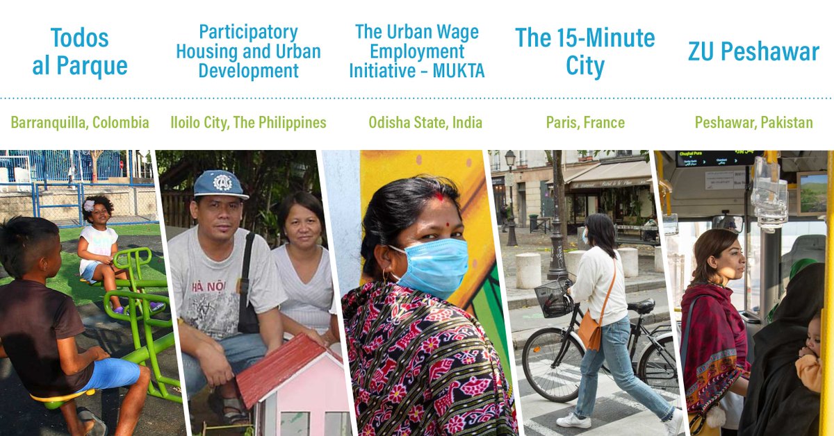 WRIRossCities's tweet photo. The five finalists of the 2021-2022 WRI Ross Center #PrizeforCities! 🏆

These urban change-makers show how cities can thrive in turbulent times; responding to uncertainty, disruption &amp; crisis to create equitable, resilient &amp; healthy cities 🏙️👇👇👇
https://t.co/8AY6cDylVY https://t.co/7ZOEKN2IVg