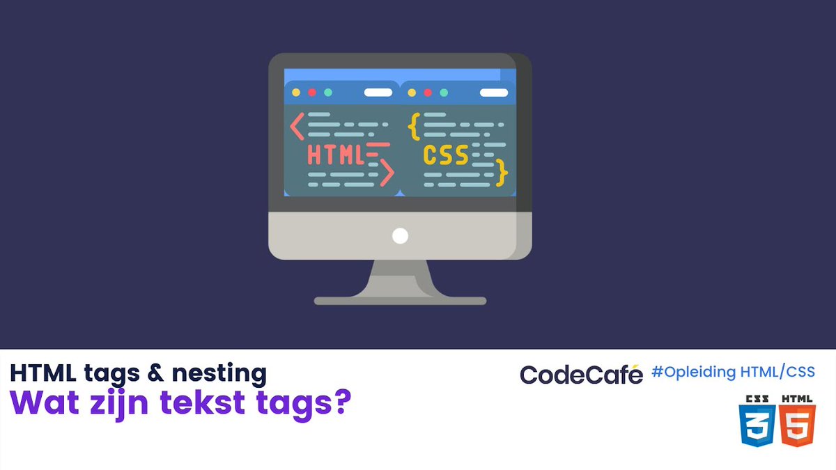 HetCodeCafe's tweet image. Nieuwe video: Wat zijn tekst tags? - HTML &amp;amp; CSS opleiding voor beginners. zpr.io/TYxj4y6vFGm3