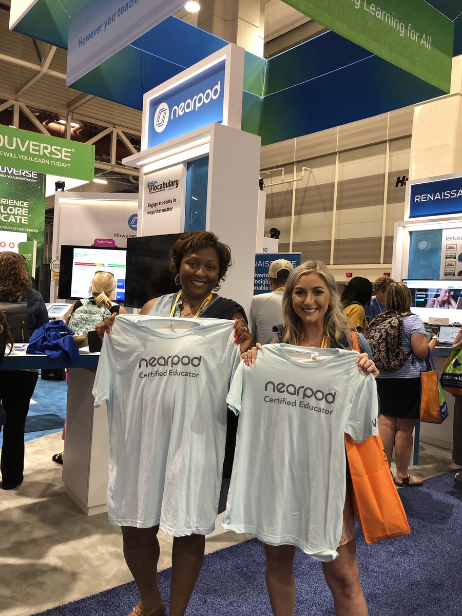 Jpclark03's tweet photo. Are you a @Nearpod Certified Educator? @SDNUprincipal and @lafleurjacey from @lafleurjacey are! What are you waiting for? #nearpodcertified #NCE #ISTELive22 https://t.co/qgAxurMTTk