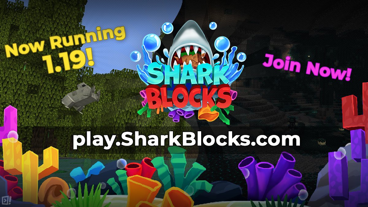 SharkBlocks's tweet image. We've updated our Survival realm to 1.19 and released once again!

Come experience all the cool new additions to Minecraft with tons of other players on both Java and Bedrock Edition!

Java: play.SharkBlocks.com
Bedrock: bedrock.SharkBlocks.com