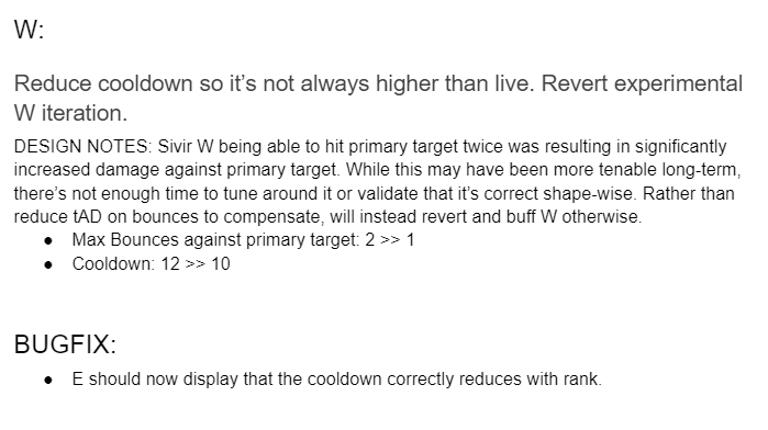 Final Sivir Changes before locked in for 12.13 ship! Thanks again for following along and providing feedback, looking forward to seeing how she lands on live!