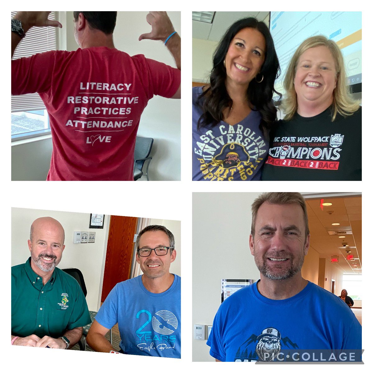 It is school spirit day at the Southeast Regional Middle Grades Leadership PLC!  Check out the great shirts…the amazing smiles are a welcome bonus!#NCSoutheastRegion