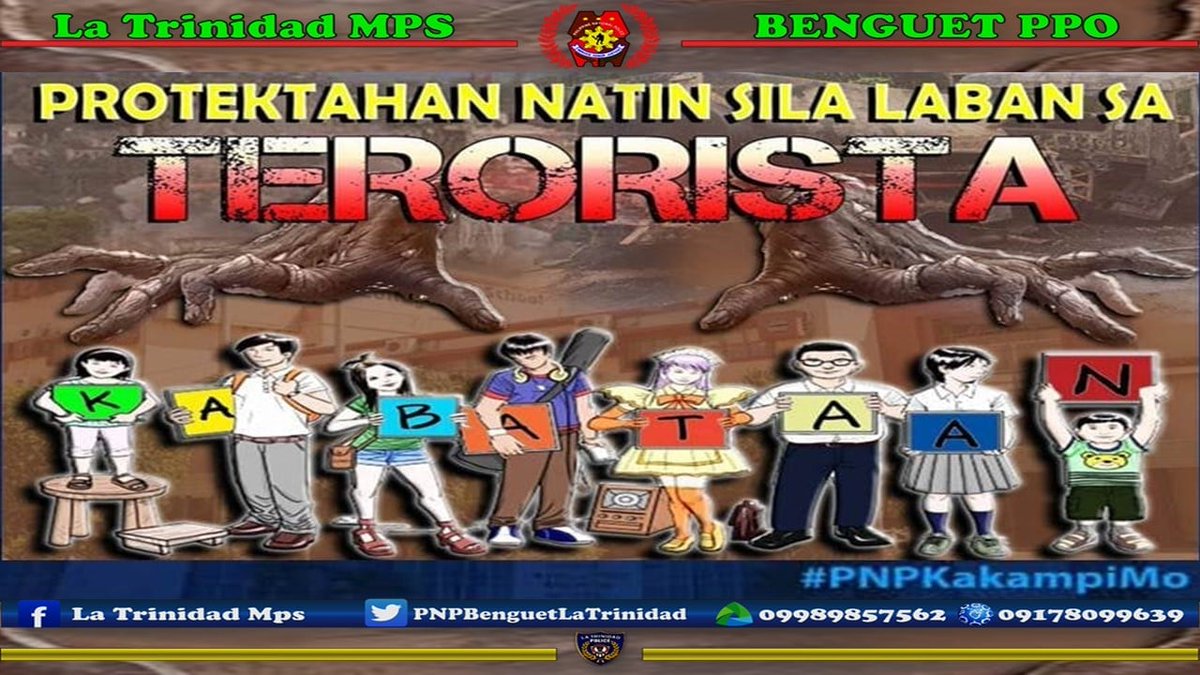 PNPBenguetLTMPS's tweet photo. *Stop NPA Atrocities, Say No to Terrorism
#TeamPNP
#WeServeAndProtect
#KKDAT
#ELCACNow https://t.co/Pcf9ozJMIn