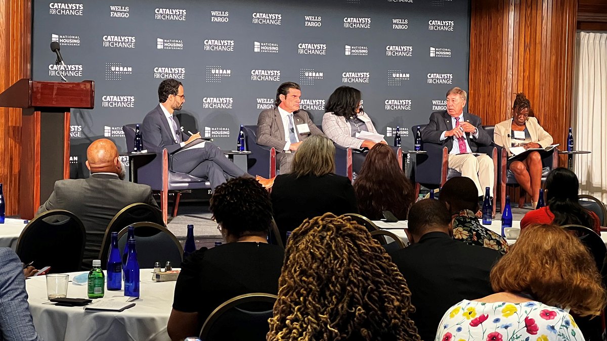 NAHBhome's tweet photo. NAHB Chairman Jerry Konter joins the @natlhousingconf to discuss federal interventions in homeownership disparities alongside panelists from the @NAHREP, @natfairhouse and @Urban_Inst’s Finance Policy Center.

https://t.co/qIheYHmpuB https://t.co/WyoZQfsIMZ