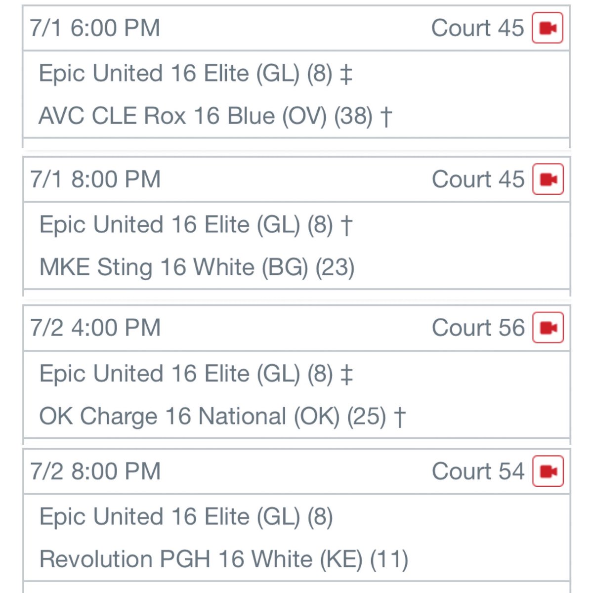 kaelanmurphy8's tweet photo. Not traveling far from home for Nationals this year. If you’re in Indy come watch Epic United 16 Elite. 1st two days schedule posted below. @LCvolleyball1 @EpicUnitedVB @DRod0524 @PrepDig @PrepDigChris @KellyMurphy69 @GreatLakesVB @coachgray24 https://t.co/3RGCnb41U6