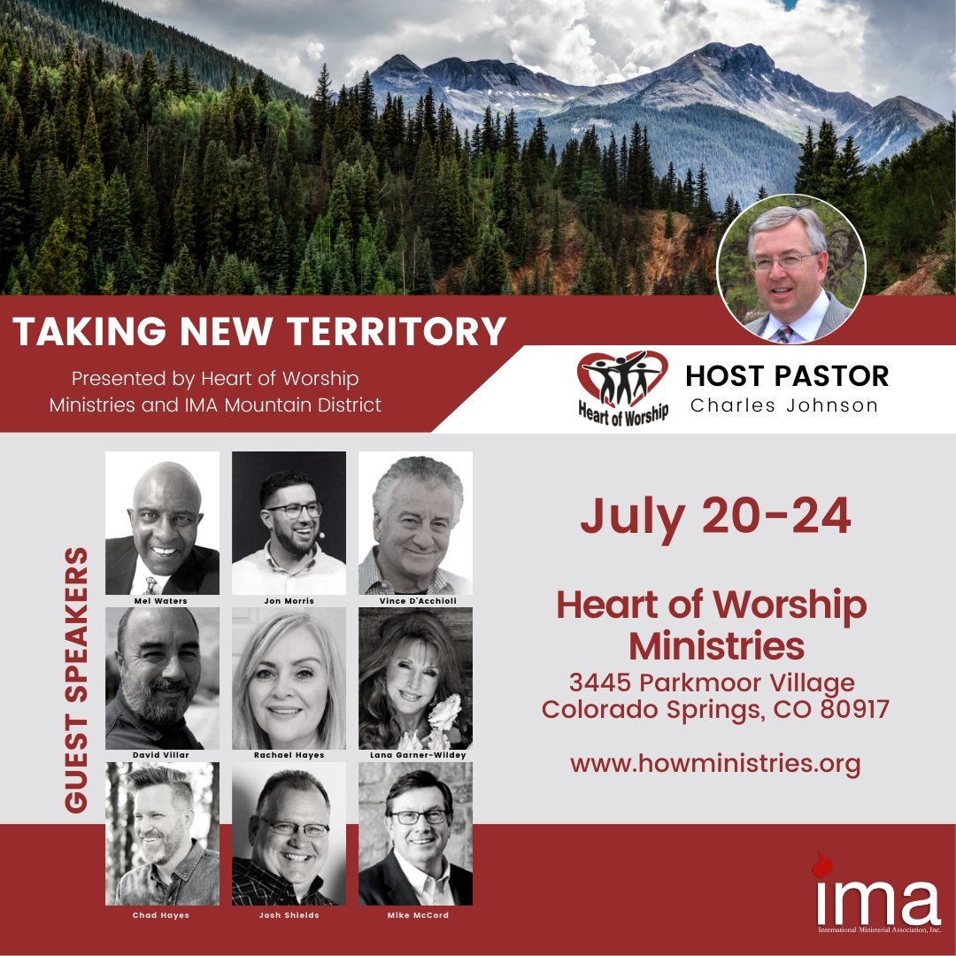 imaministers's tweet photo. Make plans to join us in Colorado Springs for this conference hosted by Pastor Charles Johnson and Heart of Worship Ministries. July 20-24 https://t.co/RczXFwF3zc https://t.co/9QiY6jxbSG