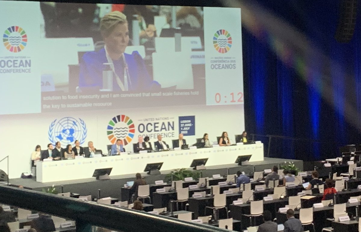 SSF_Nicole's tweet photo. #UNOC2022 Norway‘s Minister is convinced that small-scale fishers hold the key to sustainable resource use #IYAFA2022 https://t.co/whvTAlamA8
