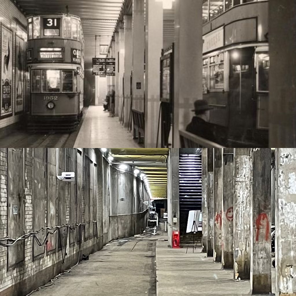 Another excellent #HiddenLondon tour ticked off this afternoon courtesy of @ltmuseum. Kingsway tram tunnel this time. Tried to replicate an old photo from memory and *almost* got it right.
