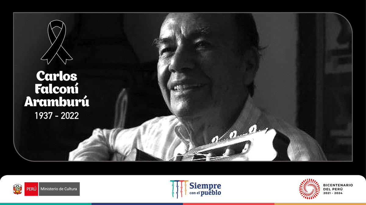 MinCulturaPe's tweet photo. 🕊 Lamentamos comunicar el sensible fallecimiento de Carlos Falconí Aramburú, músico, compositor y cantante ayacuchano, cofundador del “Tr��o Ayacucho”, en cuya obra se reflejó los intensos cambios de su región durante todo el siglo XX. Nuestras condolencias para sus familiares. https://t.co/dUyD1spRIg