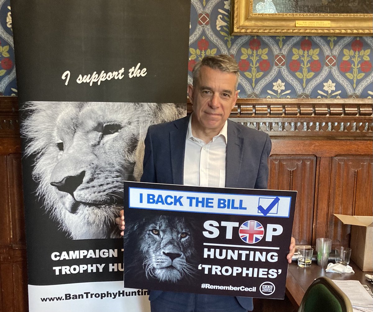 Pleased to attend the launch of a new report of the All Party Group on Banning Trophy Hunting and support a ban on this dreadful practice 1/2