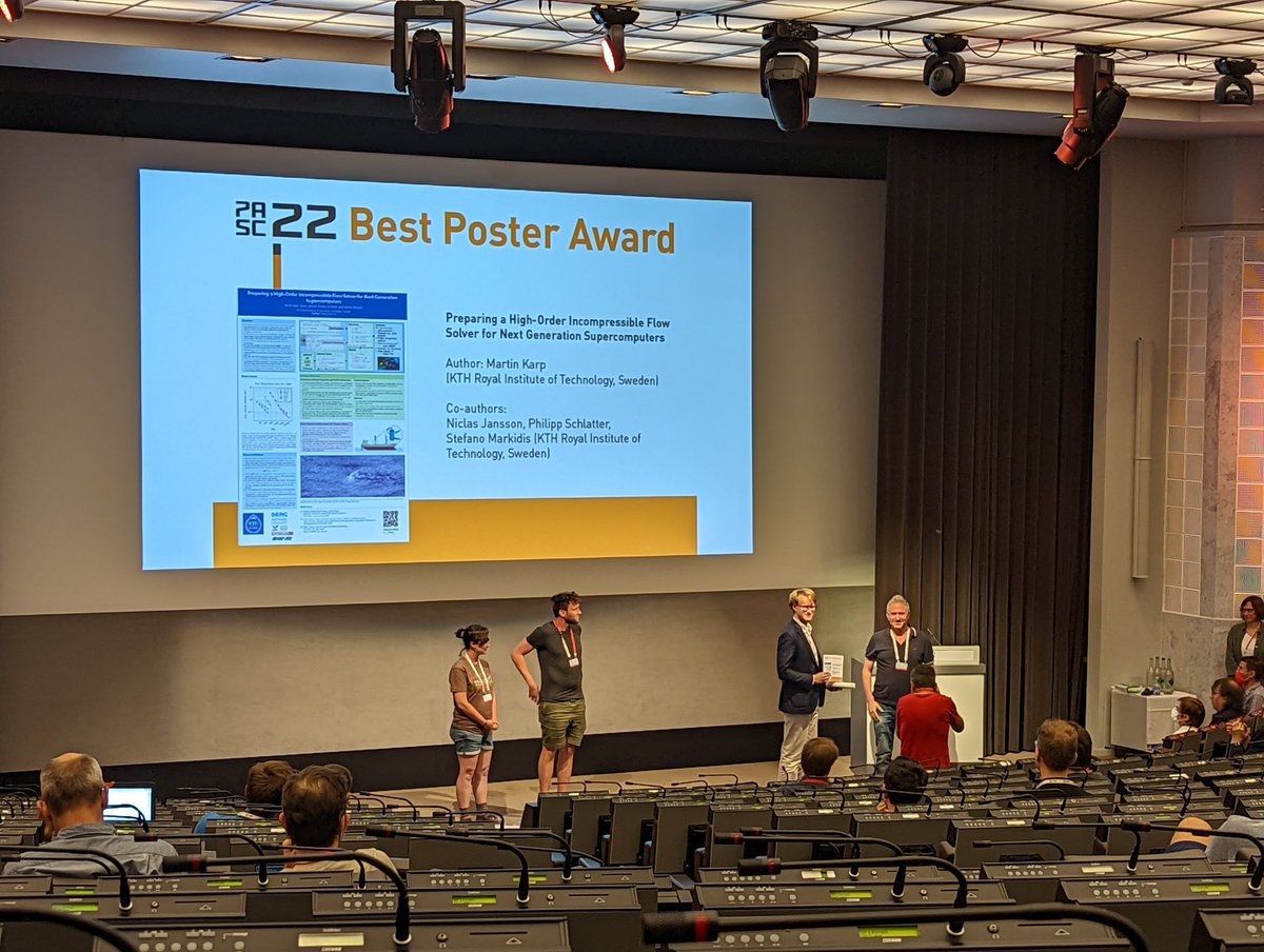 Congratulations Martin for the best poster award at #pasc22! See you again next year at #pasc23 in Davos! <a href="/KTHuniversity/">KTH Royal Institute of Technology</a> <a href="/SimEx_KTH/">SimEx</a>
