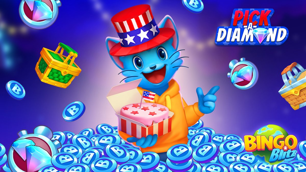 Bingo Blitz Free Credits BINGO Blitz on X: "Are you getting ready for the 4th of July, Blitzers?? Get into the spirit with Pick-A-Diamond 💎 where the fireworks and prizes are already going off in all