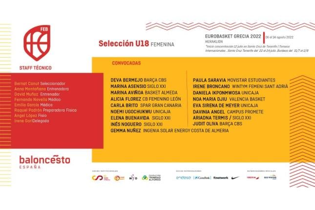 cbalmeria's tweet photo. 🚨 OFICIAL  @Gemmanunezl en las LISTAS de la #U18F 🇪🇸  🇪🇸 para jugar el Europeo 
Enhorabuena Gemma Núñez 
@ISE_Ingenia
@cbalmeria
#Formamoscompitiendo 
#Competimosformando https://t.co/6ex09KGckW