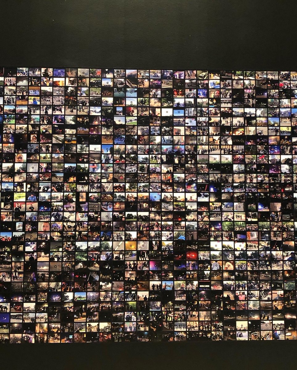 Dorasbeag's tweet image. All of these images represent police brutality, just one of the many amazing pieces at the Art Gallery a Ontario #Canada