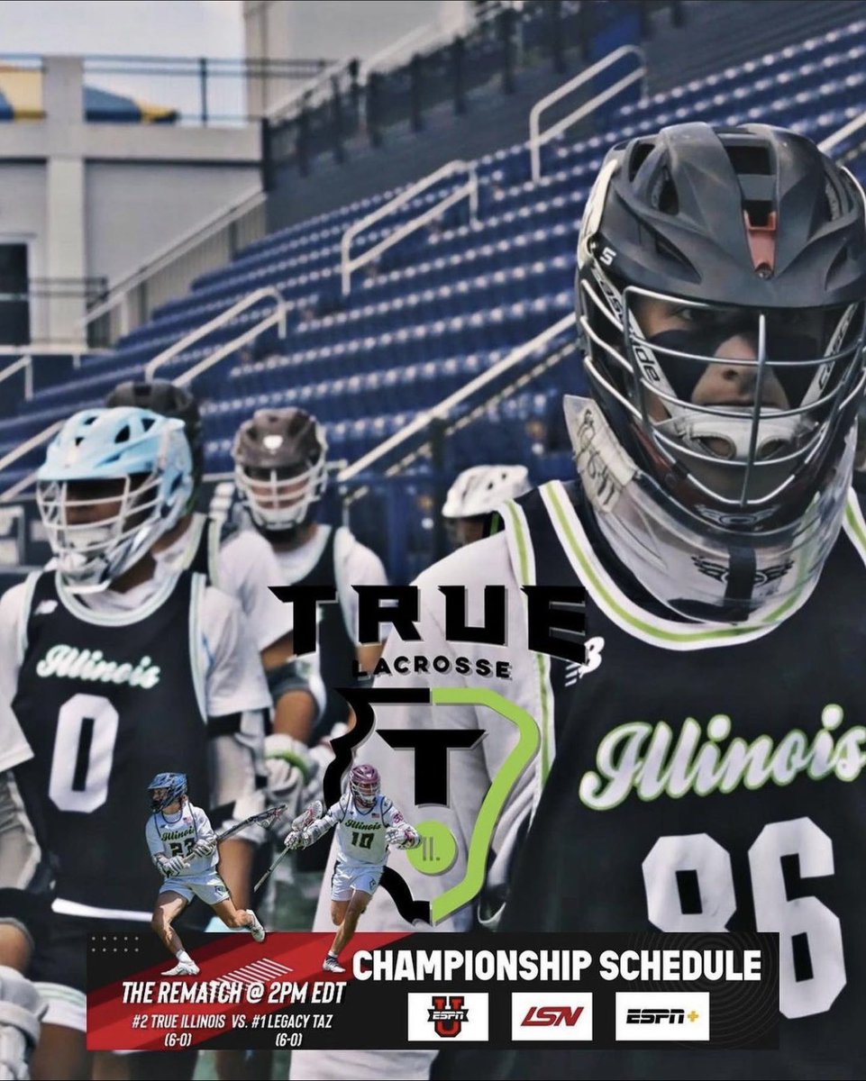 🚨🚨🚨🚨
👀 <a href="/BenetLax/">BenetBoysLax</a> <a href="/BenetAthletics/">Benet Athletics</a> Junior Michael Frieri and many other 2024 Illinois players playing with <a href="/tl_illinois/">True Lacrosse Illinois</a> will be on ESPNU and streaming on ESPN3 at 1:00 PM CDT in the <a href="/naptown_lax/">Naptown Challenge</a> 2024 Championship Game